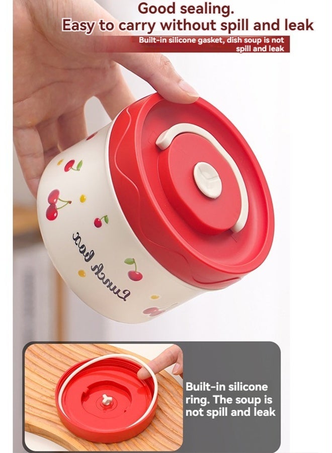 Beauenty Portable Insulated Food Lunch Container Set with Thermal Lunch Box 4 Separate Stackable Lunch Container for Adult Kids Men Women - Image 5