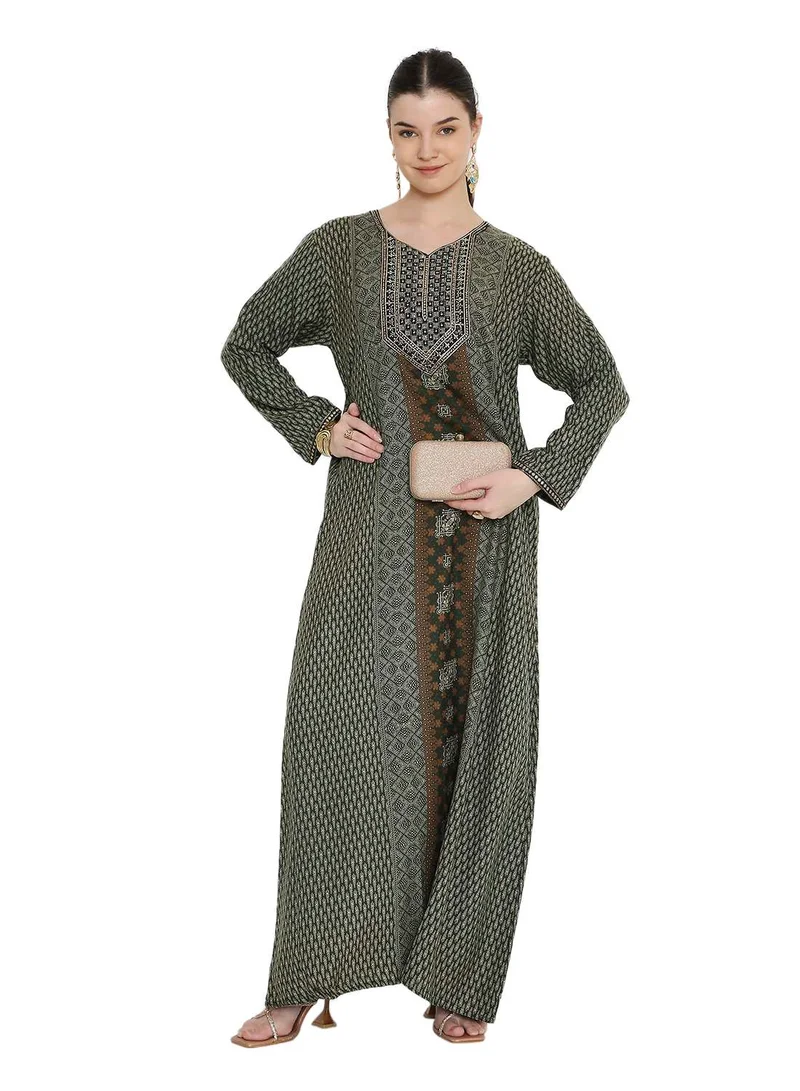 HANA & SARA Rich and classic traditional long arabic kaftan jalabia  dress