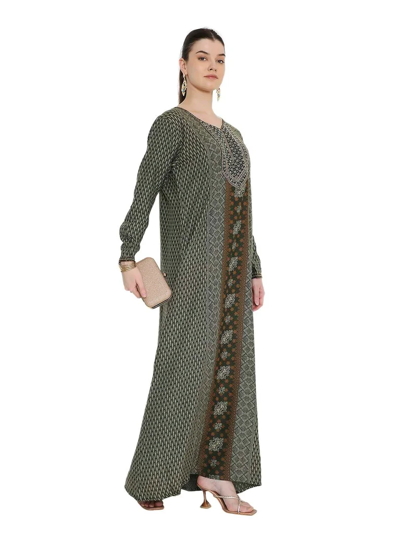 هانا آند سارا Rich and classic traditional long arabic kaftan jalabia  dress