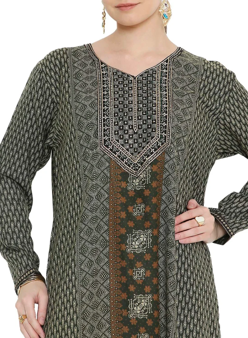 هانا آند سارا Rich and classic traditional long arabic kaftan jalabia  dress
