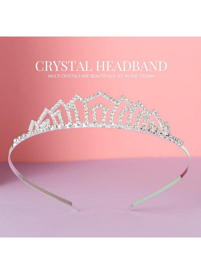Kilshye Silver Tiaras Headband Wedding Bridal Crowns Princess Rhinestone Hairband Costume Hair Accessories For Women And Girls - Image 2