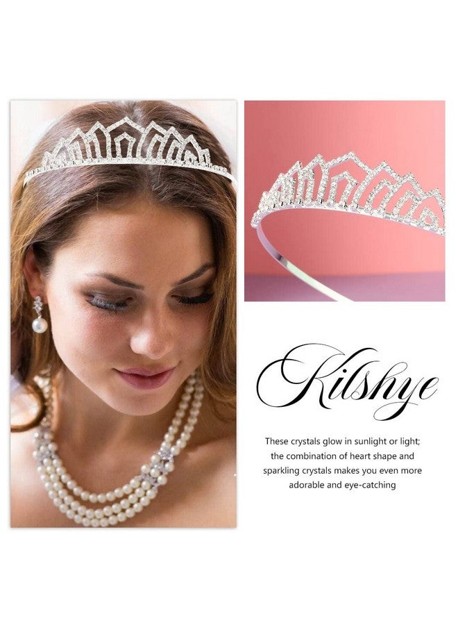 Kilshye Silver Tiaras Headband Wedding Bridal Crowns Princess Rhinestone Hairband Costume Hair Accessories For Women And Girls - Image 3