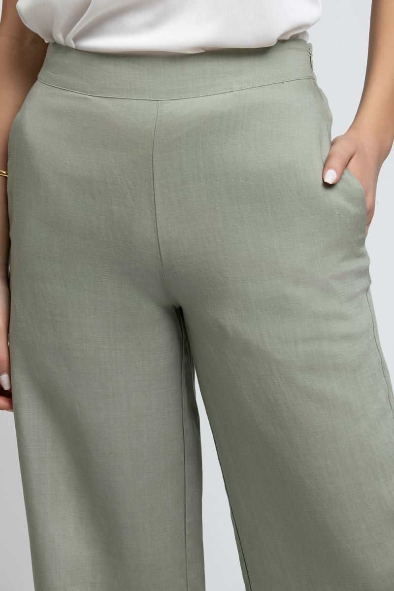 RINA Wide Leg Pants with Elastic Back - Image 4
