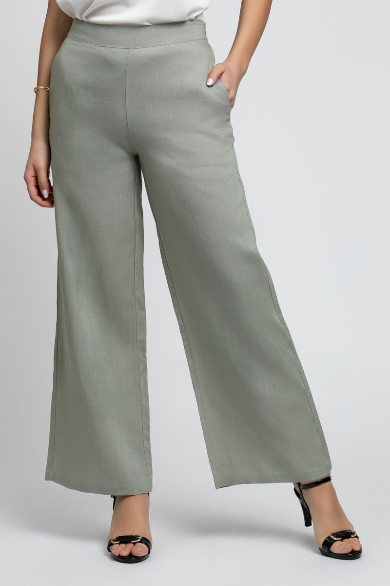 RINA Wide Leg Pants with Elastic Back - Image 2