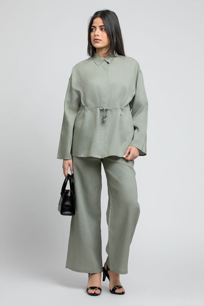 RINA Wide Leg Pants with Elastic Back - Image 1