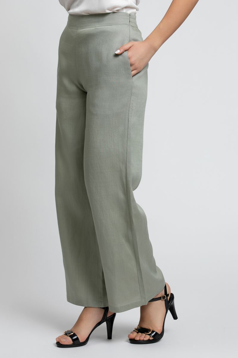 RINA Wide Leg Pants with Elastic Back - Image 3