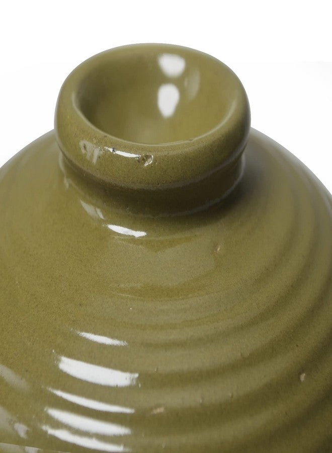 ZHCHSH Earthen Jar 2qt Casserole Dish Clay Hot Crock 2000ml with Lid Cooking Soup Ceramic Olive-green Crockpot - Image 5