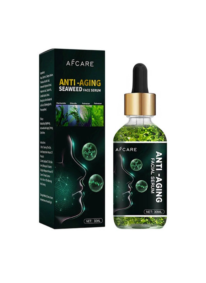 AFCARE Anti -Aging Seaweed Face Serum，Seaweed Anti-wrinkle Essence Niacinamide Hydrating, Moisturizing, Repairing, Lightening Fine Lines Essence (30ml)  - Image 1