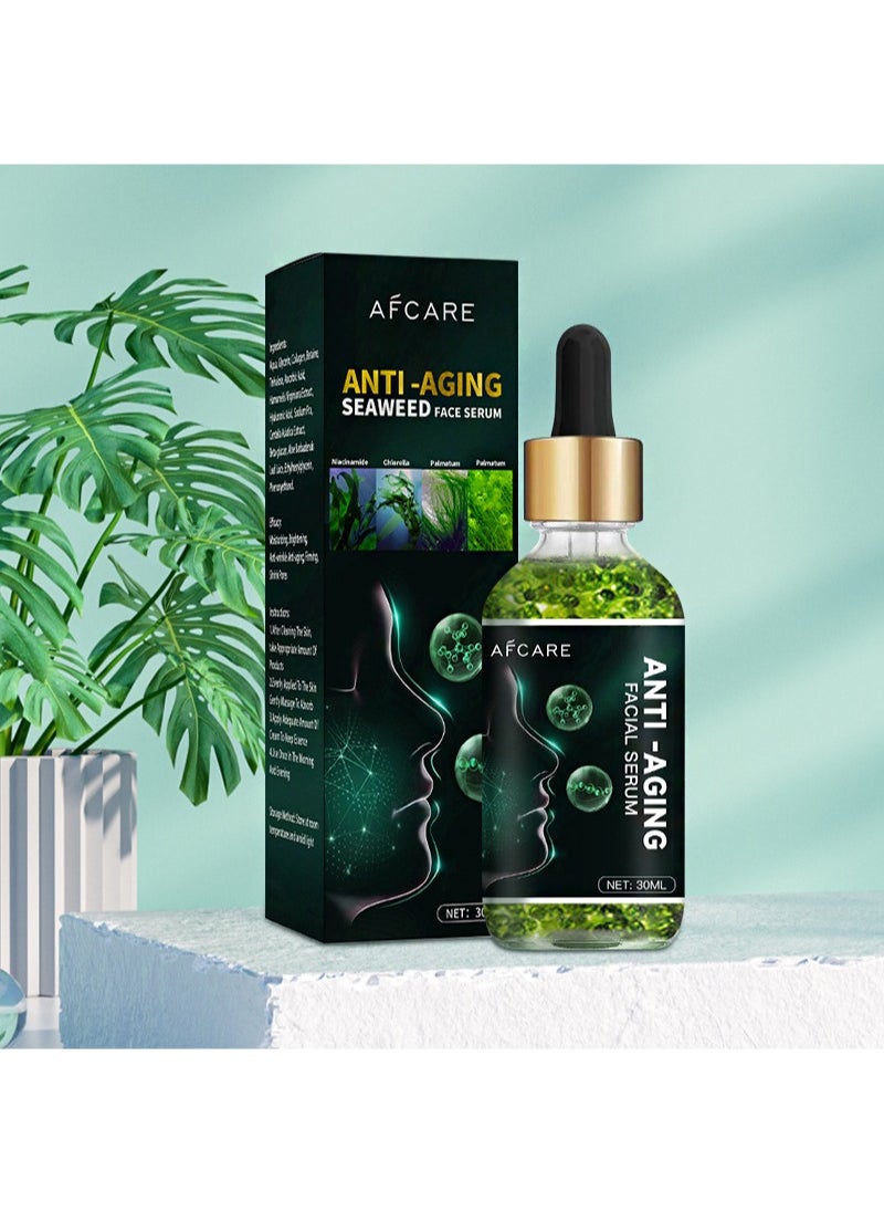 AFCARE - Anti -Aging Seaweed Face Serum，Seaweed Anti-wrinkle Essence Niacinamide Hydrating, Moisturizing, Repairing, Lightening Fine Lines Essence (30ml) - Image 1