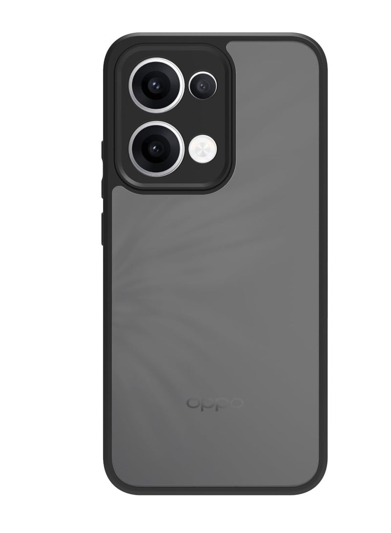 Case Cover Shockproof Hard PC Back Soft TPU Frame Matte Black Slim Protective Cover Compatible with  Oppo Reno 13 ( Black) - Image 2