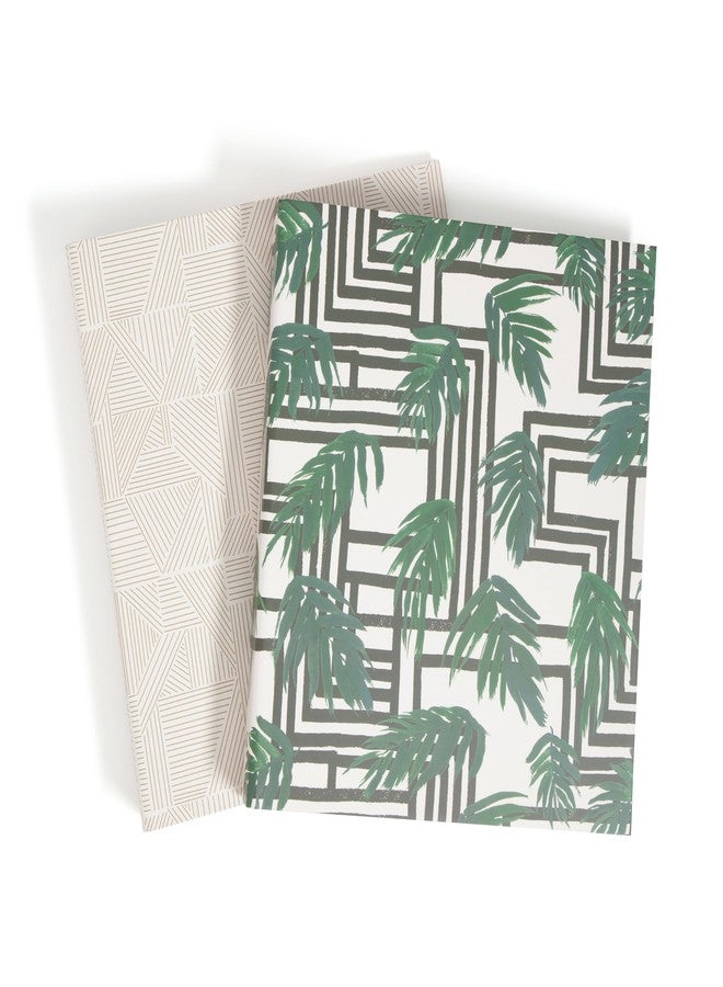 U Brands Eco-Conscious 1" Binders, Set of 2, Lush Stripes Prints, Silver Metal O-Rings - Image 1
