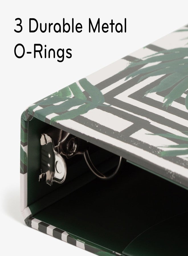 U Brands Eco-Conscious 1" Binders, Set of 2, Lush Stripes Prints, Silver Metal O-Rings - Image 4