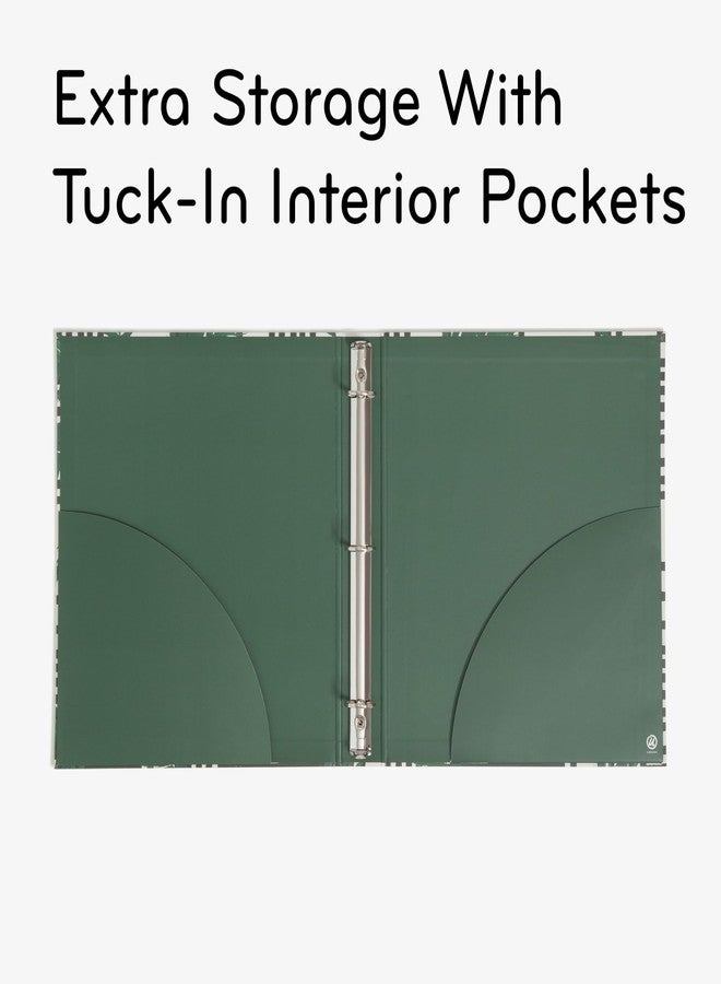 U Brands Eco-Conscious 1" Binders, Set of 2, Lush Stripes Prints, Silver Metal O-Rings - Image 3