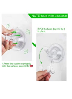 Excefore Shower Suction Cup Hooks, 4 Pack Razor Holder for Inside Shower Removable Reusable Wall Hangers for Bathroom, Waterproof Powerful Vacuum Suction Cup Hooks for Towel, Key Bag, Bathrobe, Kitchen  - Image 2