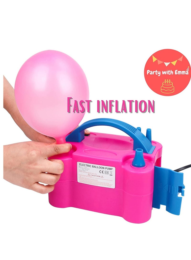 ELTRAZONE Electric Air Balloon Pump Multi Color Electric Balloon Pump Portable Air Blower Dual Nozzle Balloon Inflator for Fast and Easy Bulk Balloons Filling for Event and Party Decoration - Image 3