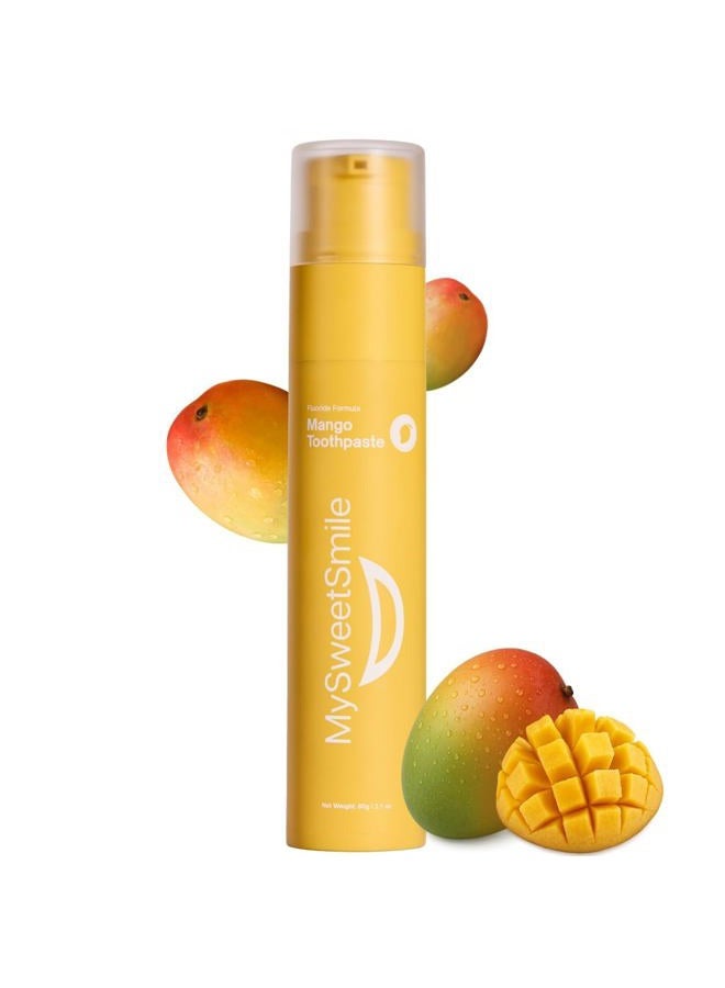 MySweetSmile Mango Toothpaste - Advanced Fluoride Formula – Strengthens enamel and prevents tooth decay – IndyBest Awarded Brand – 60 g - Image 1