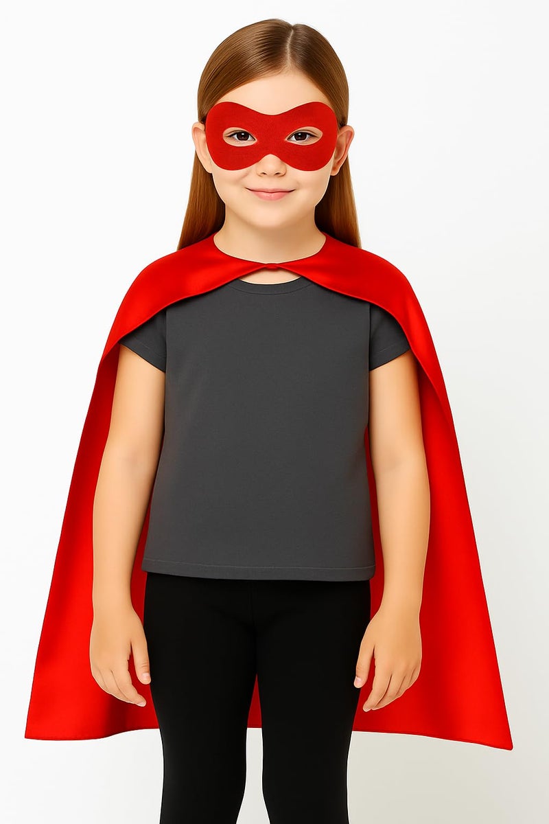 FancyDressWale Superhero plain capes for birthday return gift for kids (Red) - Image 1