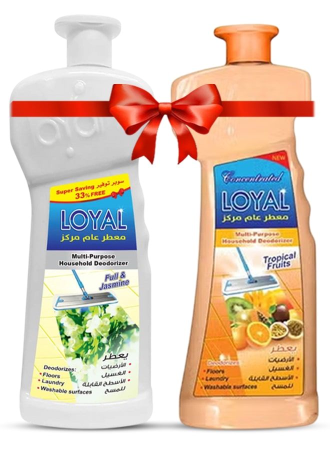 لويال معطر جو متعدد الاستخدامات للاستخدام المنزلي، عبوتان سعة 2100 مل برائحة الفواكه الاستوائية والياسمين