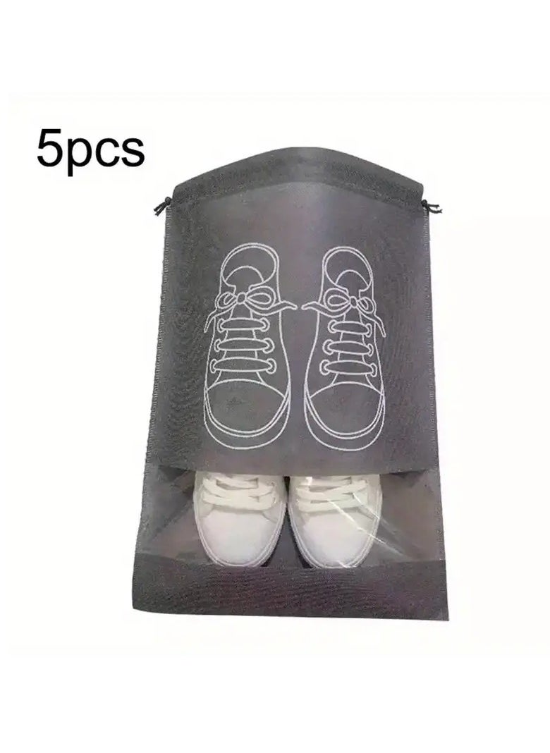 PAMEER 5-PCS Travel Shoes Storage Bag, Dustproof Shoes Packing Bag, Portable Non-Woven Fabric Shoes Organizer, Multifunctional Dustproof Bag For Shoes, Size. 36 x 27cm  - Image 1