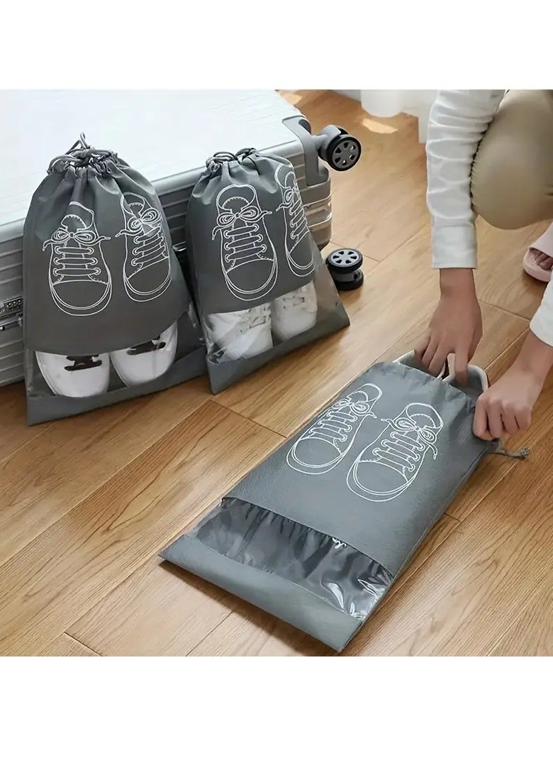 PAMEER 5-PCS Travel Shoes Storage Bag, Dustproof Shoes Packing Bag, Portable Non-Woven Fabric Shoes Organizer, Multifunctional Dustproof Bag For Shoes, Size. 36 x 27cm  - Image 3