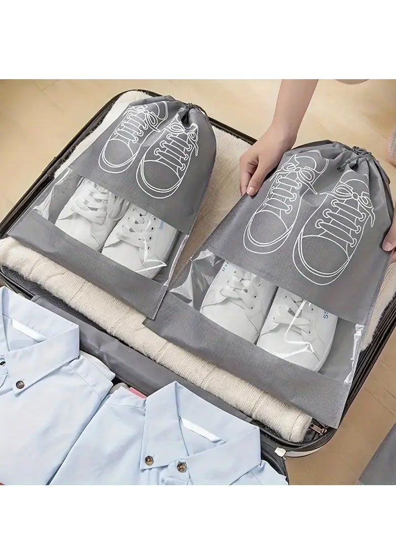 PAMEER 5-PCS Travel Shoes Storage Bag, Dustproof Shoes Packing Bag, Portable Non-Woven Fabric Shoes Organizer, Multifunctional Dustproof Bag For Shoes, Size. 36 x 27cm  - Image 5
