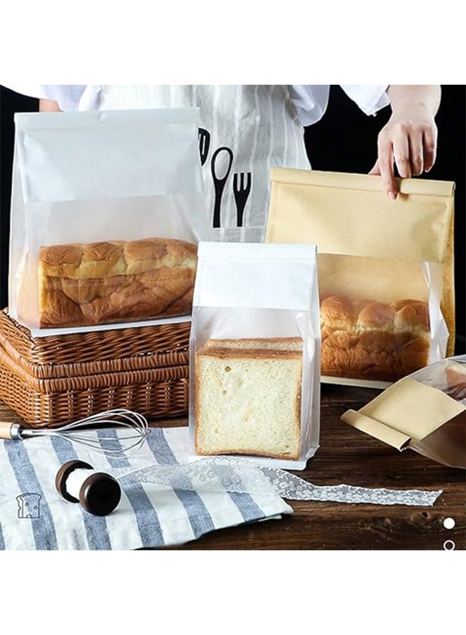 30pcs Bakery Bags with Window 16x26x13cm Tin Tie Tab Lock Kraft Tin Tie Bags Cookie Packaging Bags Paper Bread Bags Kraft Paper Bags with Window Heat Sealed Bread Bags Semi Transparent Candy Bags - Image 5