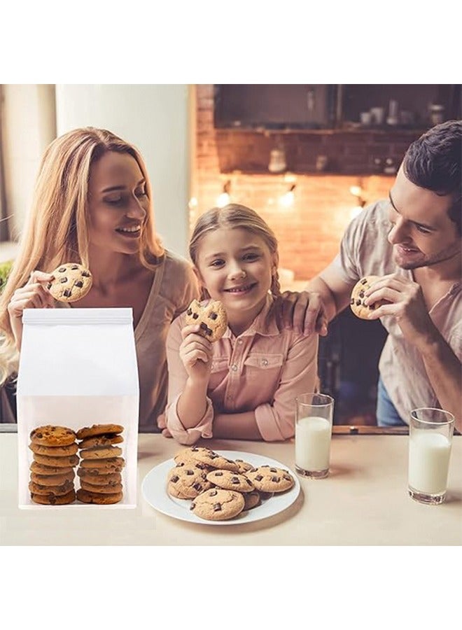 30pcs Bakery Bags with Window 16x26x13cm Tin Tie Tab Lock Kraft Tin Tie Bags Cookie Packaging Bags Paper Bread Bags Kraft Paper Bags with Window Heat Sealed Bread Bags Semi Transparent Candy Bags - Image 3
