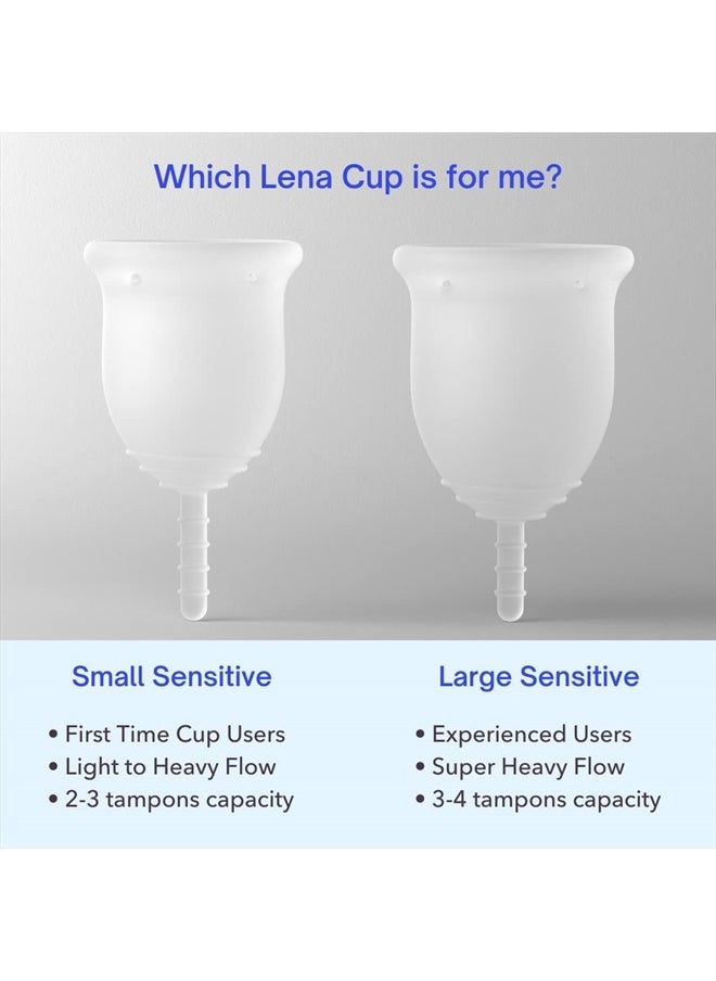 Sensitive Menstrual Cup - Reusable, Soft Silicone, Super Heavy Flow, Postpartum, Experienced User - Ideal Alternative to Tampons, Pads, Period Underwear - Period Solution - Large Clear - 1 Count
