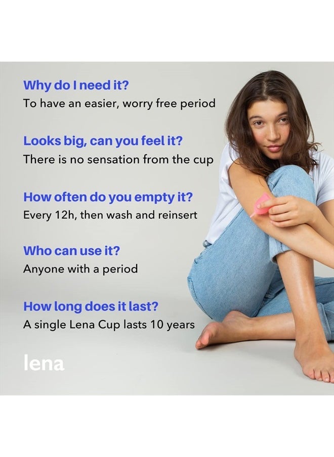 Sensitive Menstrual Cup - Reusable, Soft Silicone, Super Heavy Flow, Postpartum, Experienced User - Ideal Alternative to Tampons, Pads, Period Underwear - Period Solution - Large Clear - 1 Count