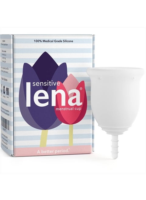 Sensitive Menstrual Cup - Reusable, Soft Silicone, Super Heavy Flow, Postpartum, Experienced User - Ideal Alternative to Tampons, Pads, Period Underwear - Period Solution - Large Clear - 1 Count