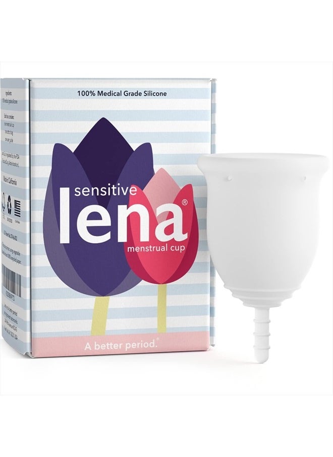 Sensitive Menstrual Cup - Reusable, Soft Silicone, Super Heavy Flow, Postpartum, Experienced User - Ideal Alternative to Tampons, Pads, Period Underwear - Period Solution - Large Clear - 1 Count