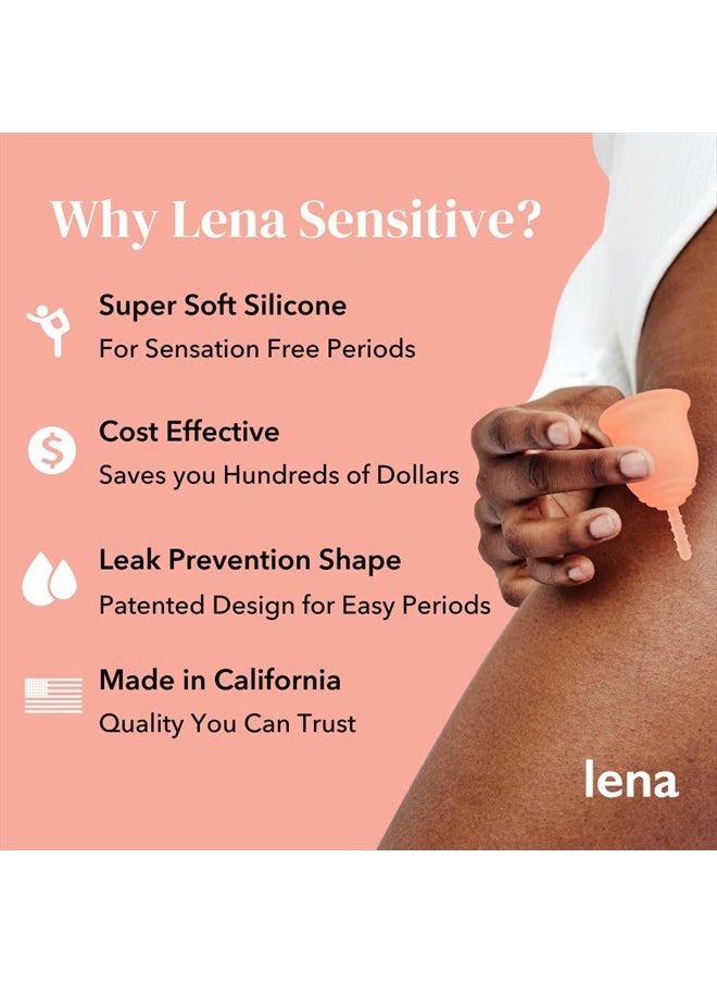 Sensitive Menstrual Cup - Reusable, Soft Silicone, Super Heavy Flow, Postpartum, Experienced User - Ideal Alternative to Tampons, Pads, Period Underwear - Period Solution - Large Clear - 1 Count