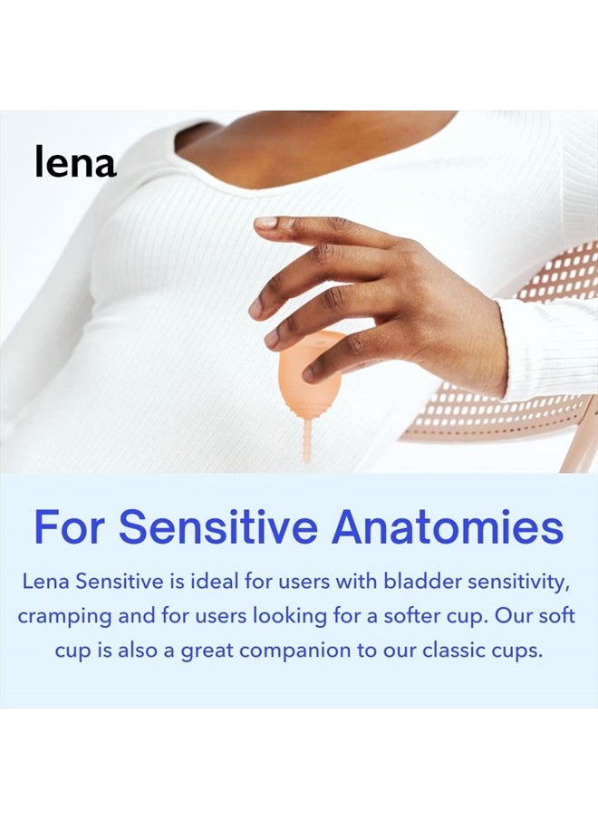 Sensitive Menstrual Cup - Reusable, Soft Silicone, Super Heavy Flow, Postpartum, Experienced User - Ideal Alternative to Tampons, Pads, Period Underwear - Period Solution - Large Clear - 1 Count