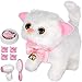 WorWoder Electronic Plush Interactive Cats for Kids That Move and Meow Walking Lifelike Interactive Toy Robot Kitten Pet Cute Stuffed Kitten for Girls Kids White - Image 3