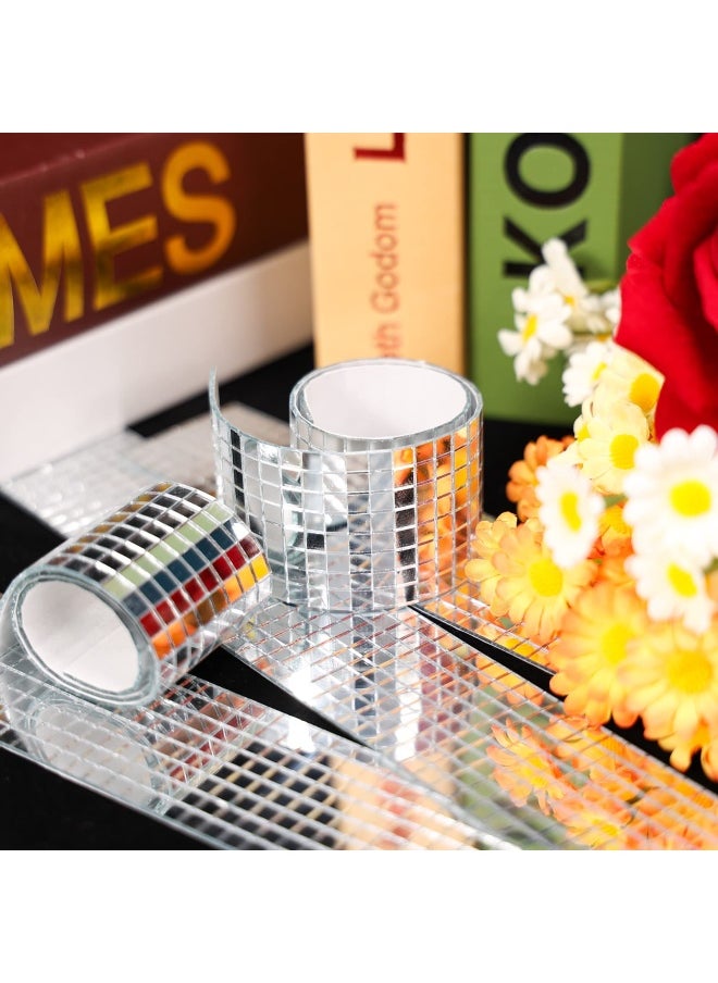 PP OPOUNT - 2360 Pieces Self Adhesive Mosaic Tiles 5 X 5 Mm Disco Tiles Square Mirror Mosaic Tiles For Interior Decoration Diy Disco Ball Card Making And Art Collage - Image 1
