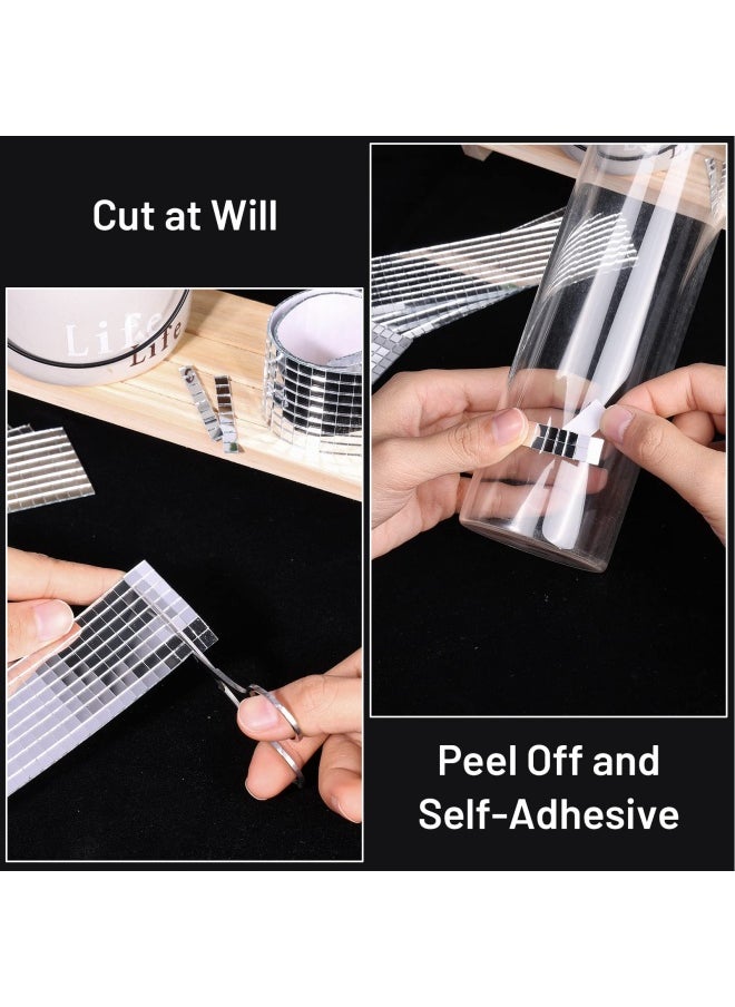 PP OPOUNT - 2360 Pieces Self Adhesive Mosaic Tiles 5 X 5 Mm Disco Tiles Square Mirror Mosaic Tiles For Interior Decoration Diy Disco Ball Card Making And Art Collage - Image 1