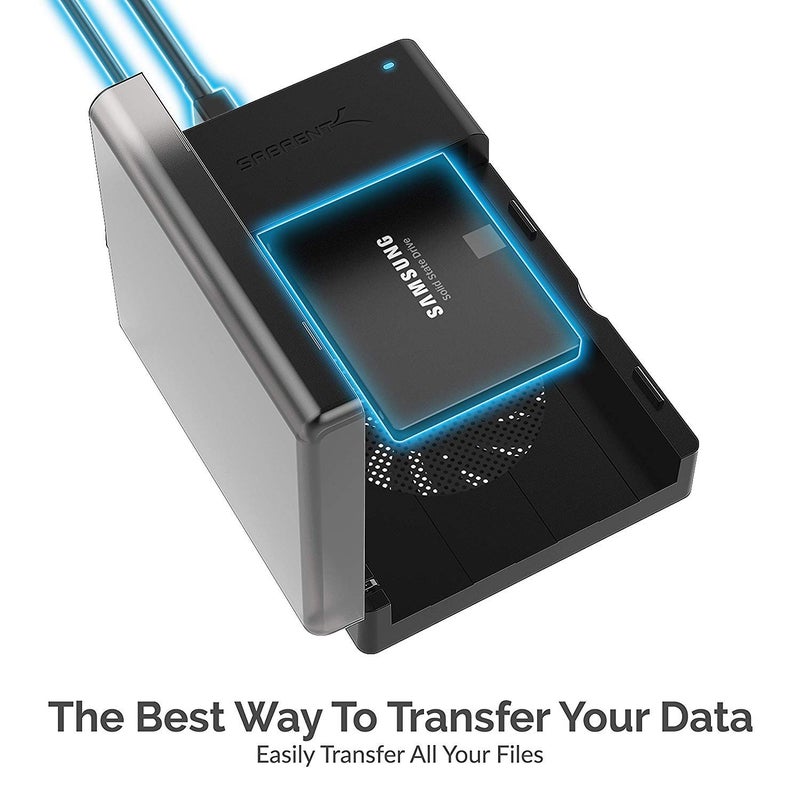 SABRENT USB 3.0 to SATA External Hard Drive Lay Flat Docking Station with Built in Cooling Fan for 2.5 or 3.5in HDD, SSD [Support UASP and 22TB] (EC-DFFN) - Image 2