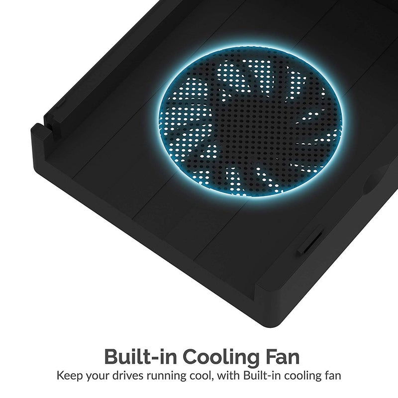 SABRENT USB 3.0 to SATA External Hard Drive Lay Flat Docking Station with Built in Cooling Fan for 2.5 or 3.5in HDD, SSD [Support UASP and 22TB] (EC-DFFN) - Image 3