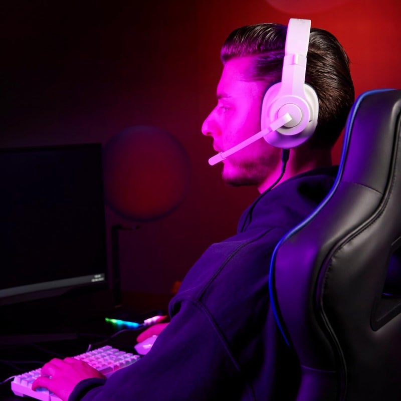 uRage Gaming Headset SoundZ 100 V2 with Microphone - Wired Multi-Platform Headphones with DTS:X 2.0 for PS4/PS5/PC/Xbox/Laptop/Smartphone - Over-Ear Gaming Headset - White - Image 4