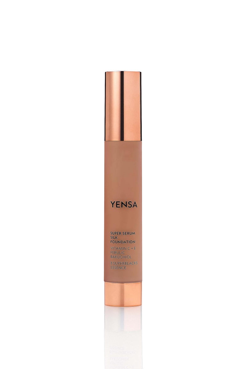 YENSA Serum Foundation Makeup - Super Silk Full Coverage Foundation Enriched with Peptides, Vitamin C & Ferulic Acid to Help Reduce Fine Lines, Wrinkles & Dark Circles - Deep 2 (1 oz) - Image 1