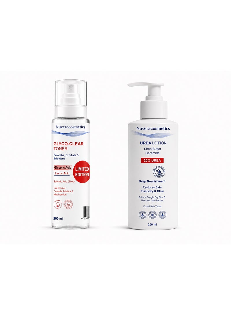Nuveracosmetics Glyco-Clear Toner 200 ml + Nuveracosmetics Urea Lotion 20% 200 ml
