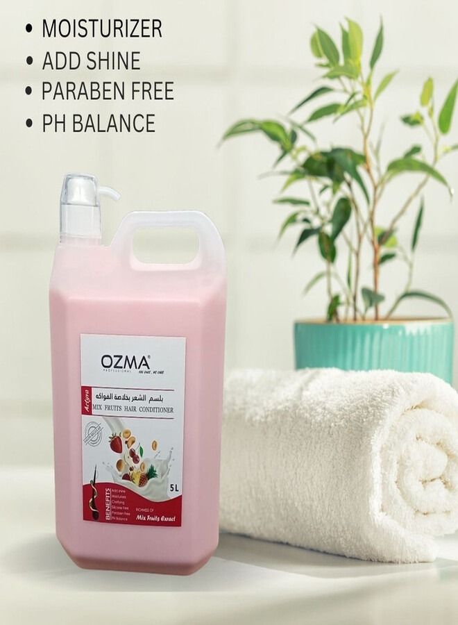 Ozma Professional بلسم أوزما المرطب للشعر. تركيبة مطورة. منشط- لكل أنواع الشعر. بخلاصة مزيج الفواكه 5 ليتر - Image 3