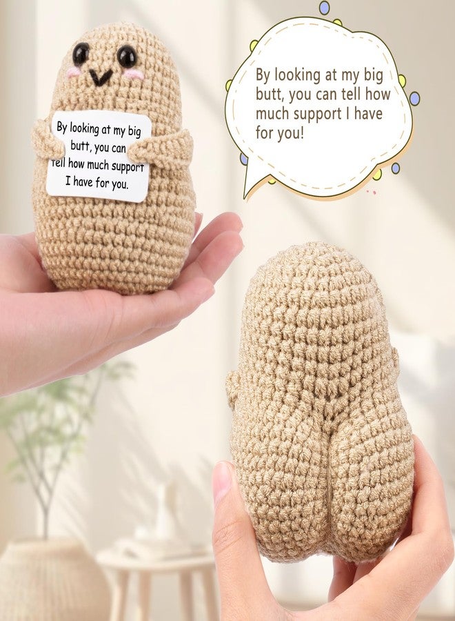 A AIFAMY Big Butt Potato Funny Crochet Potato with Positivity Affirmation Card for Hilarious Encouragement Gag Gifts - Image 4