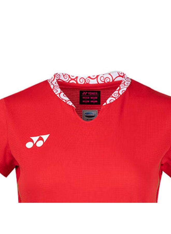 Yonex Yonex Badminton Jersey, National Team Battle Uniform, Women's Sports Short Sleeve, 20883cr, Diamond Red, Size O - Image 4