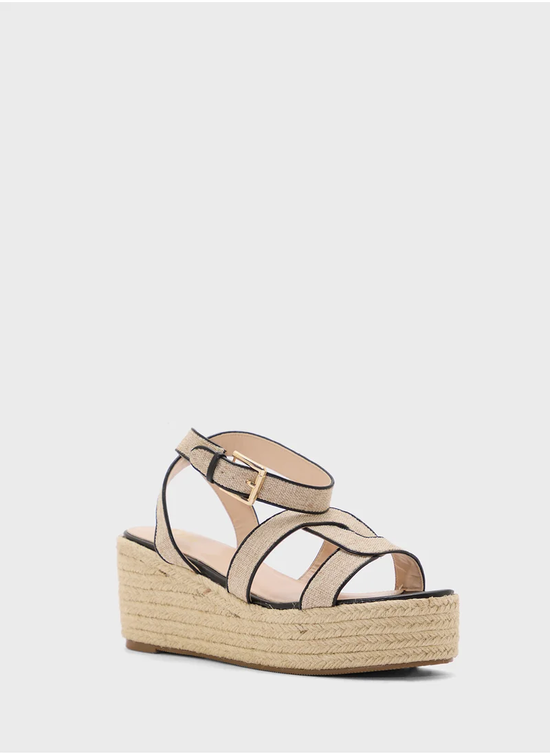 ELLA Ankle Strap Detail Wedge Sandal