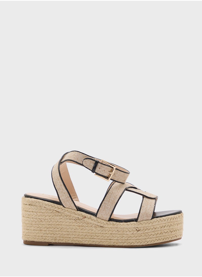 ELLA Ankle Strap Detail Wedge Sandal  - Image 1