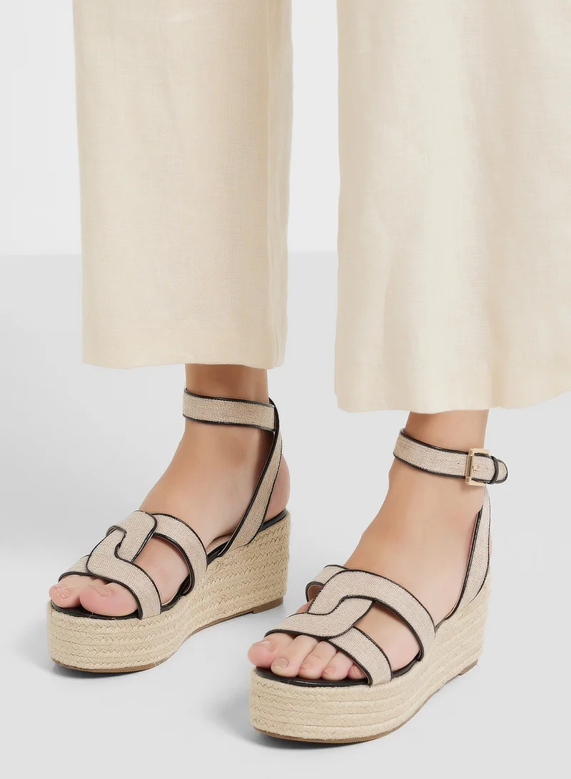 ELLA Ankle Strap Detail Wedge Sandal