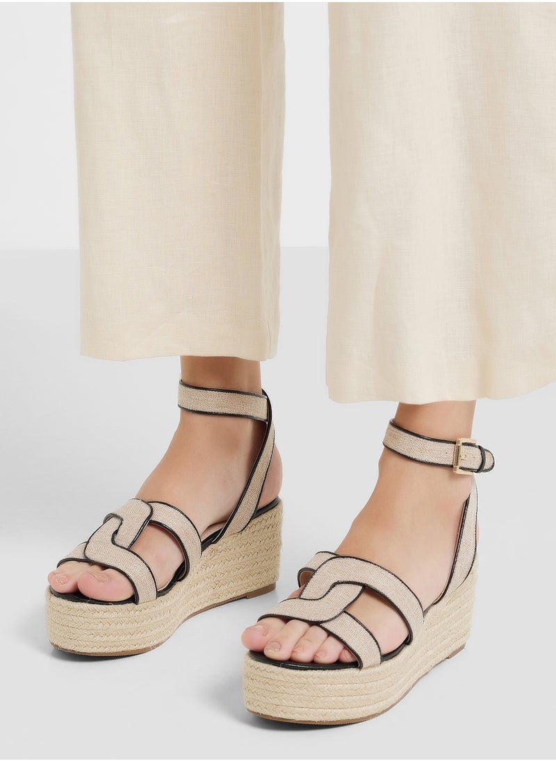 ELLA Ankle Strap Detail Wedge Sandal  - Image 5