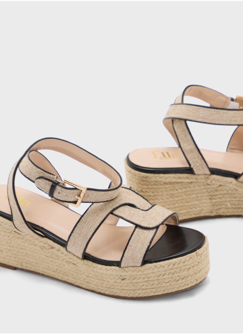 ELLA Ankle Strap Detail Wedge Sandal  - Image 4