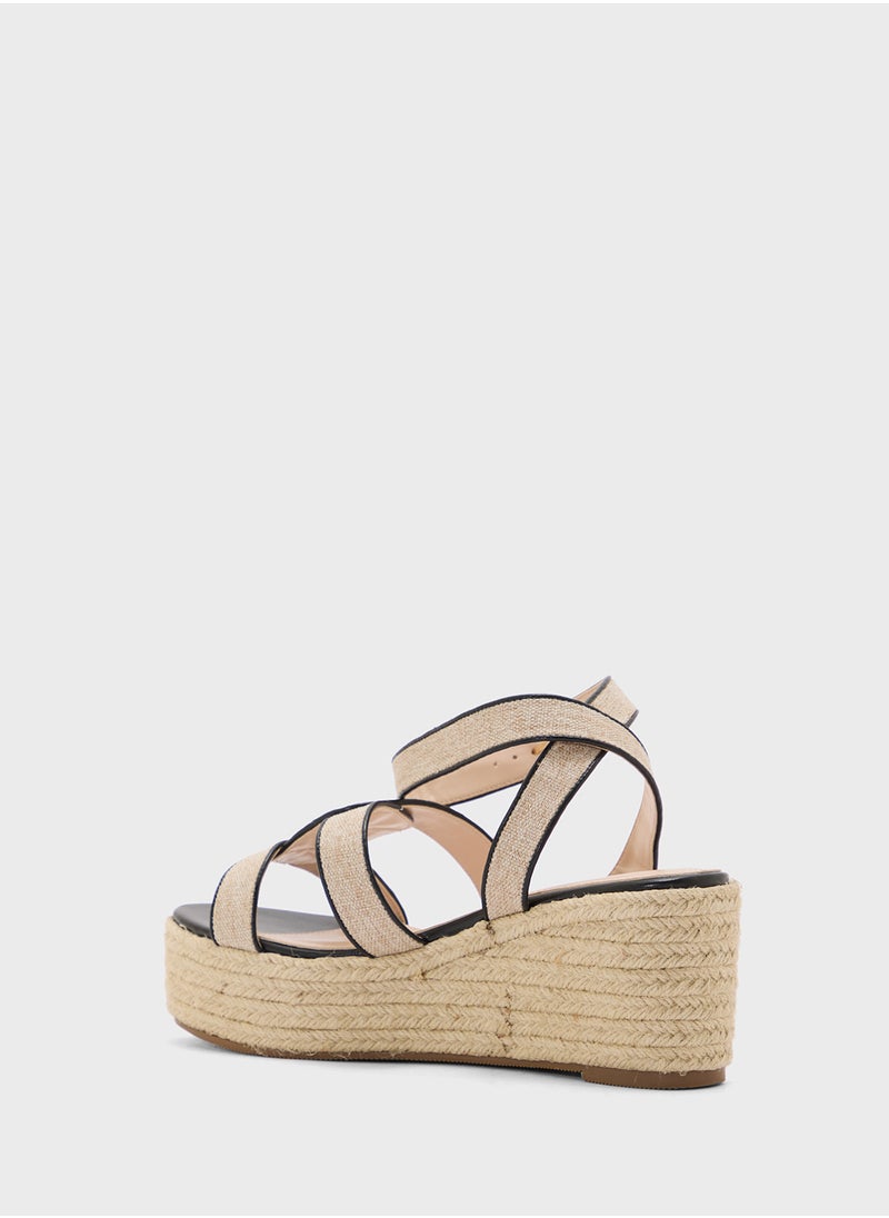 ELLA Ankle Strap Detail Wedge Sandal  - Image 3